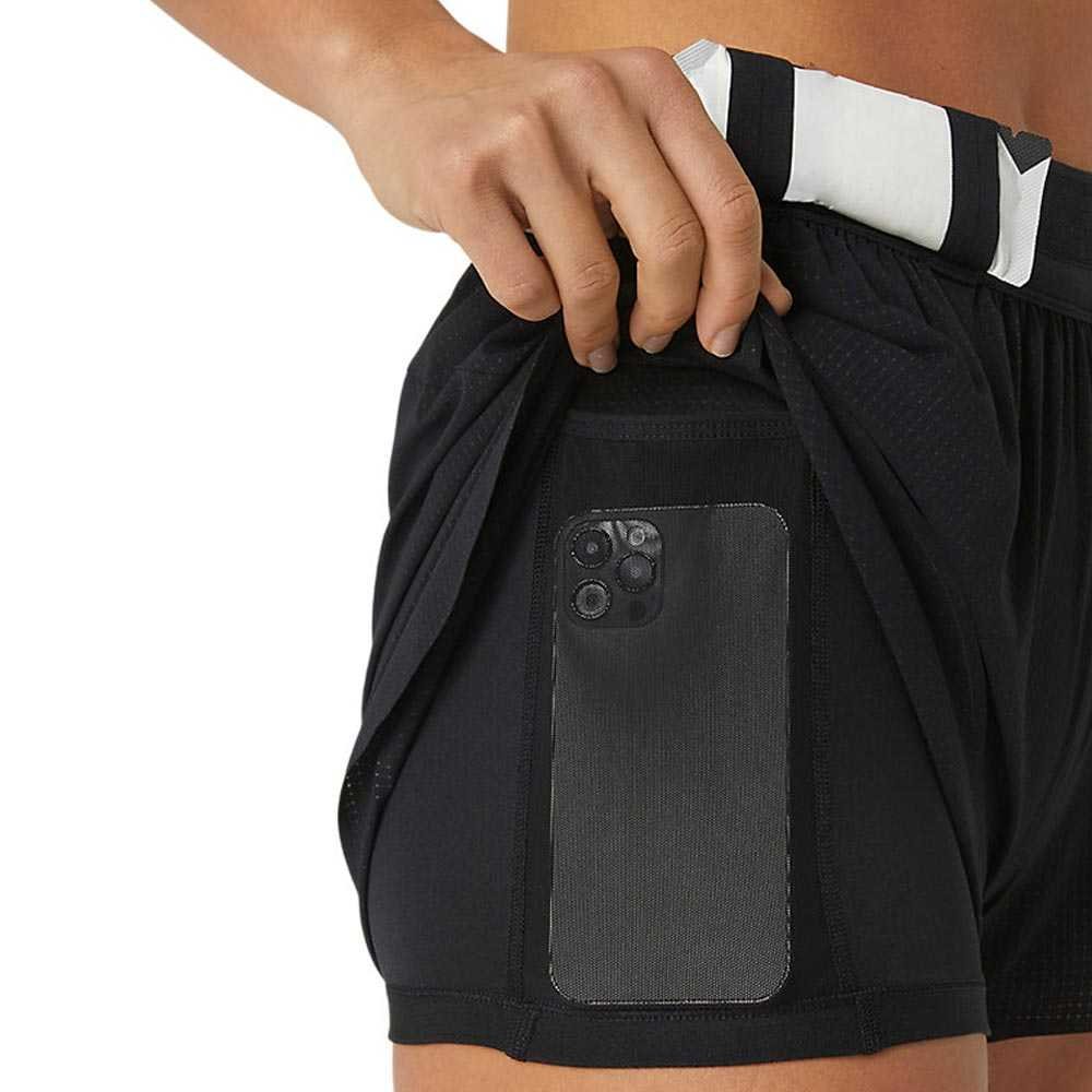 Pantaloni scurți Asics Metarun Split în negru