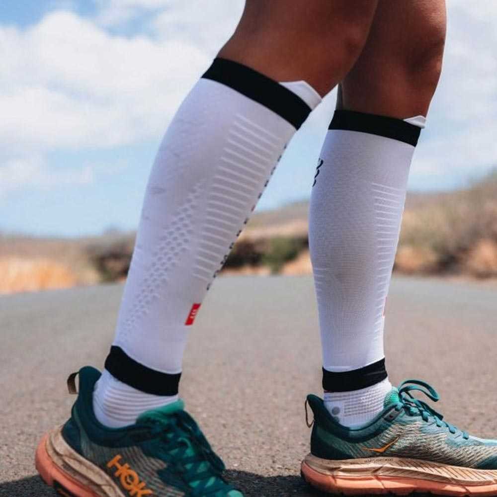 Maneci pentru gambe Compressport R2 3.0 U alb