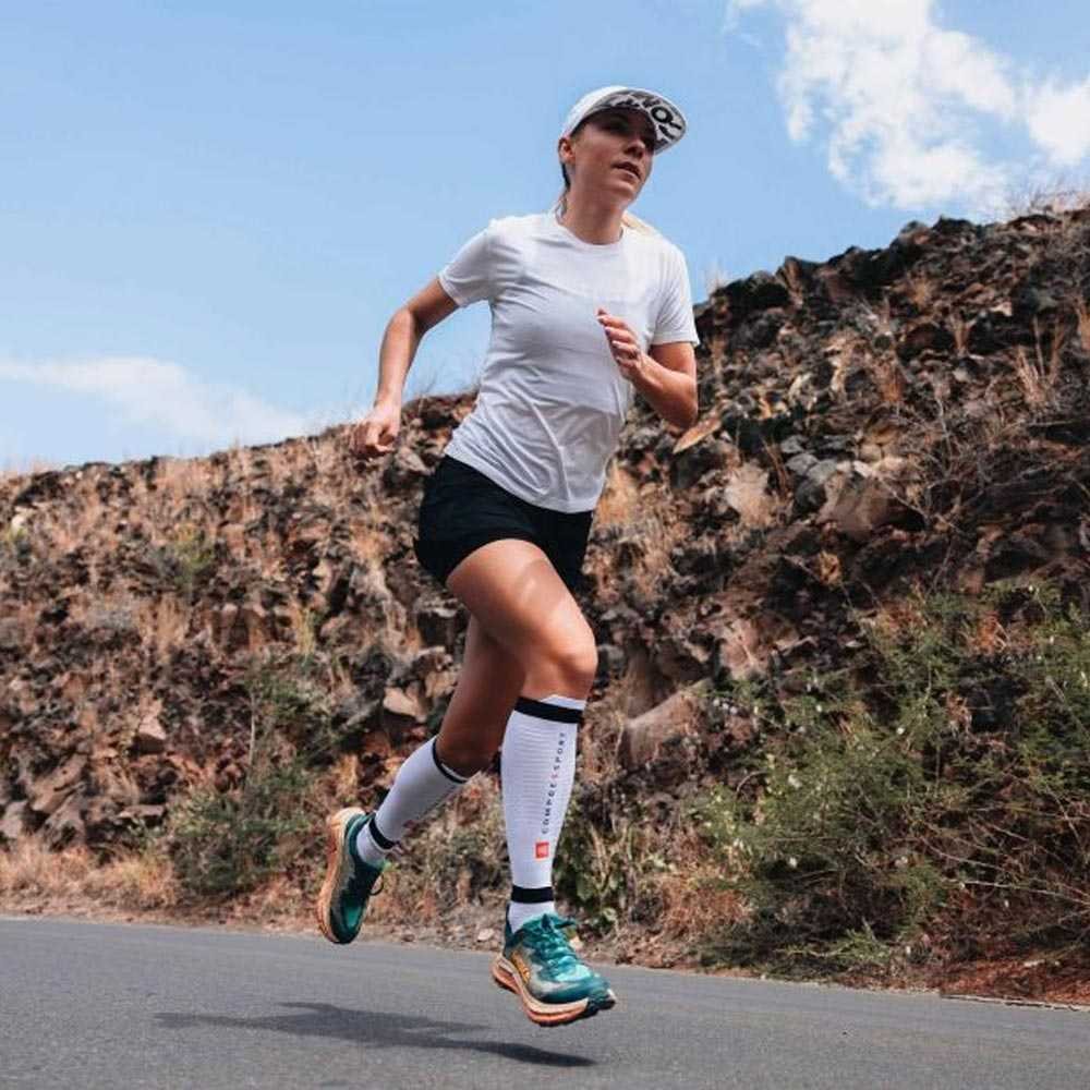 Maneci pentru gambe Compressport R2 3.0 U alb