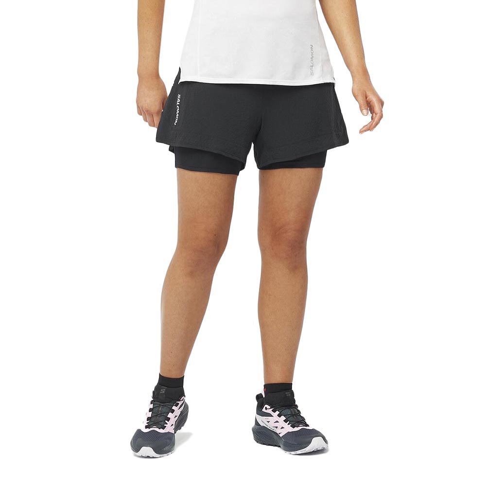 Salomon Sense Aero 2in1 Shorts In Black