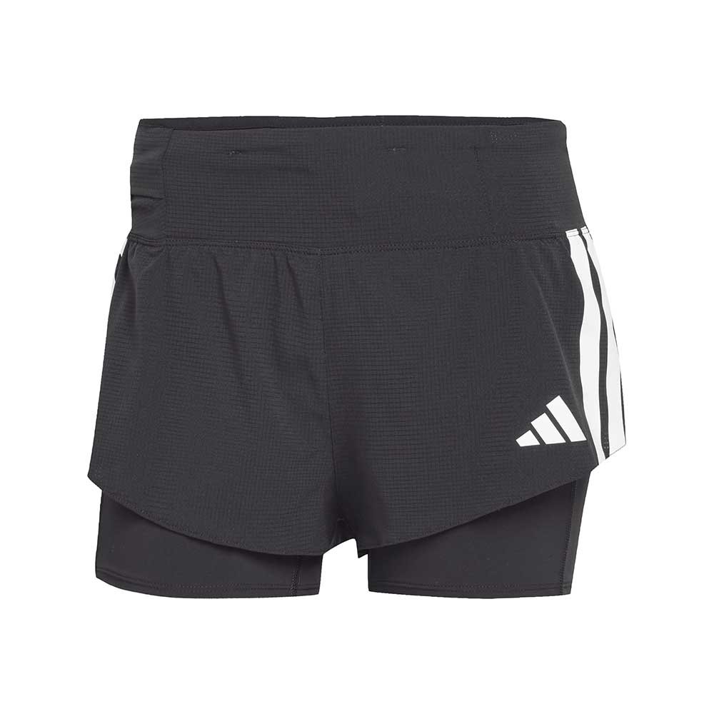 Pantaloni scurți adidas Adizero Running 2 în 1 în negru