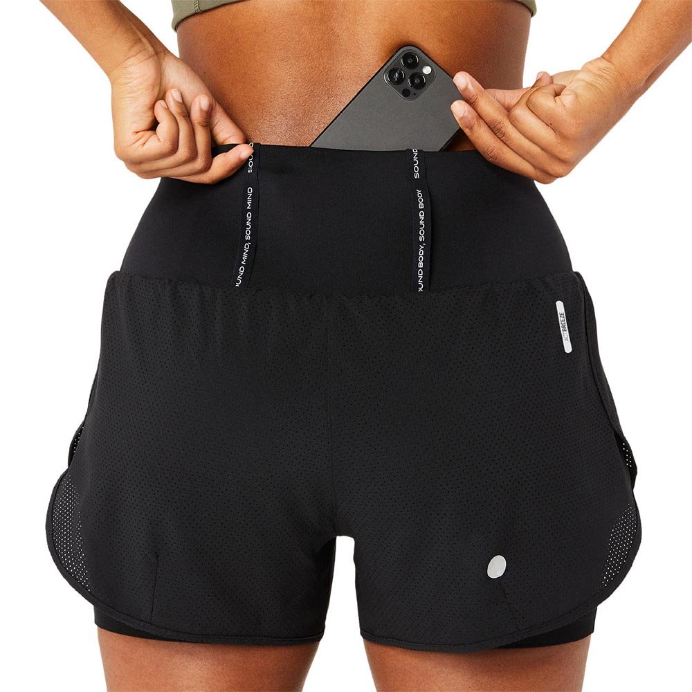 Pantaloni scurți Asics Road 2 în 1 3.5IN W Negru