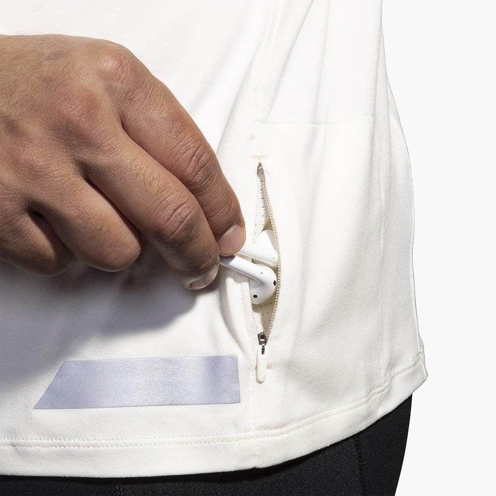 Hanorac Brooks Run Visible 1/2 Zip 2.0 M alb și portocaliu