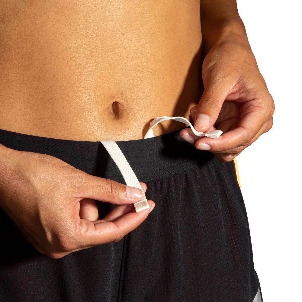 Brooks Run Visible 4 2in1 Short 2.0 W Negru și Portocaliu