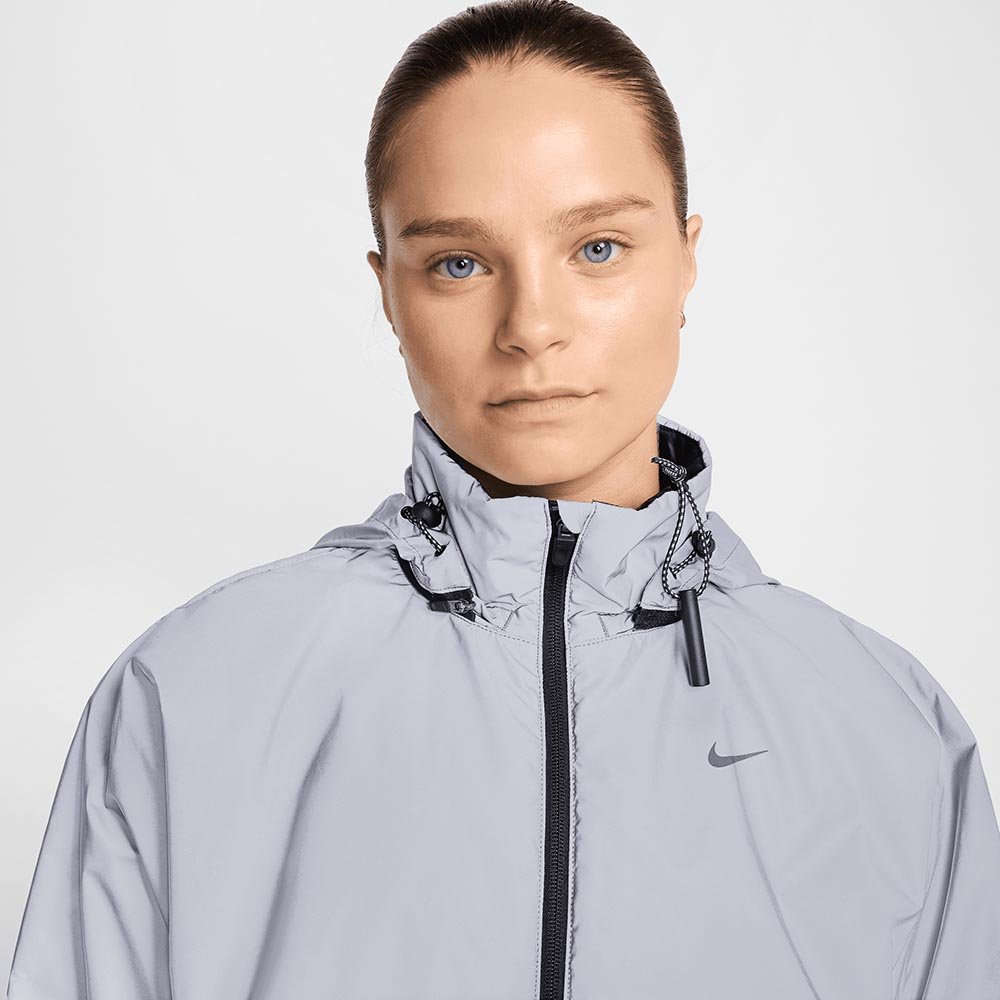 Jachetă Nike Running Division W argintiu și negru