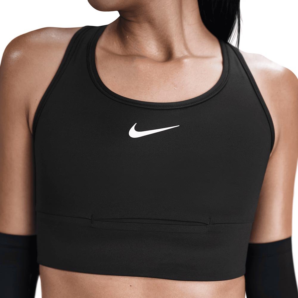 Stanik Nike Swoosh Pocket Medium Support Bra Czarny