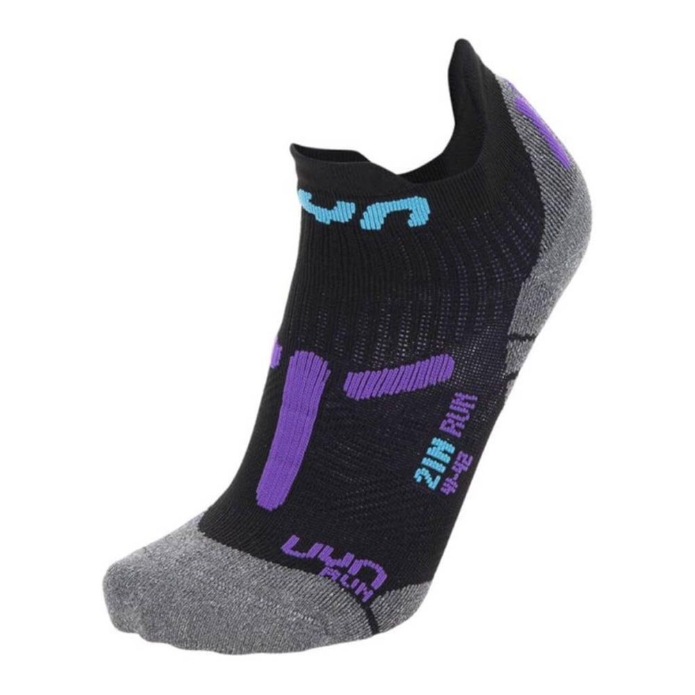 UYN Lady Run 2IN Socks W Black and Purple
