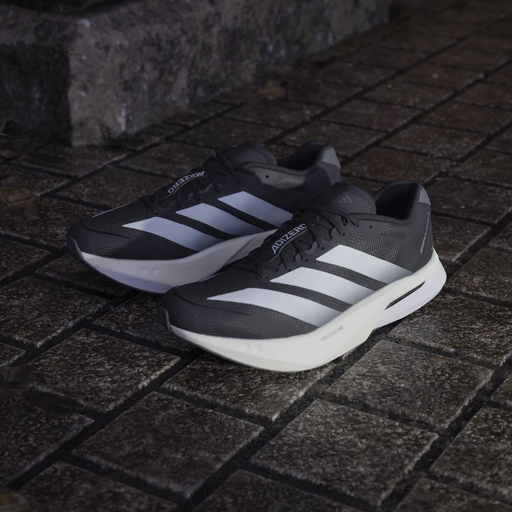 Adidas Adizero Boston 13 M Shoes Black and White