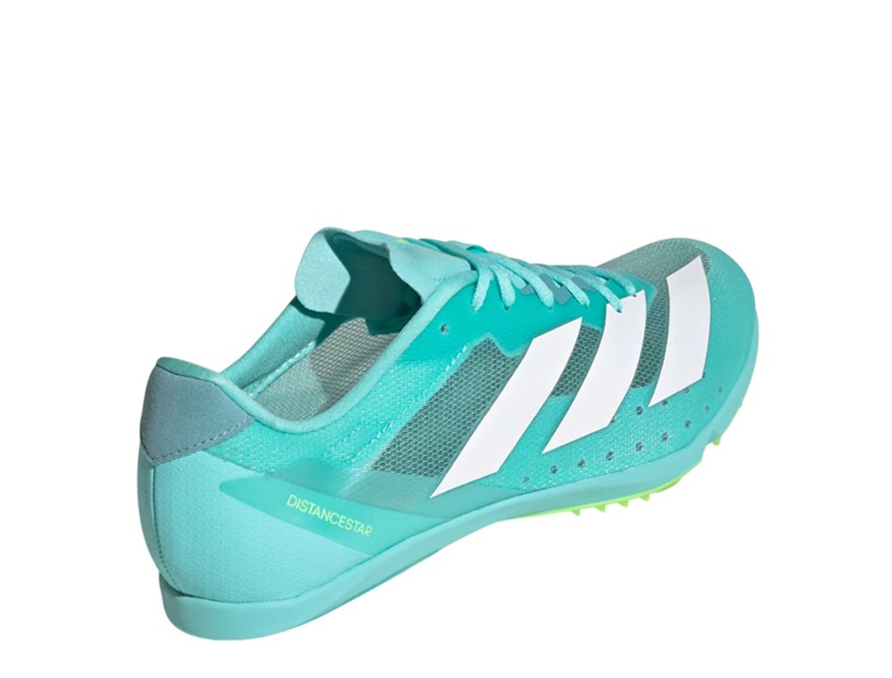 Kolce do biegania adidas Distancestar M Turkusowo-Białe
