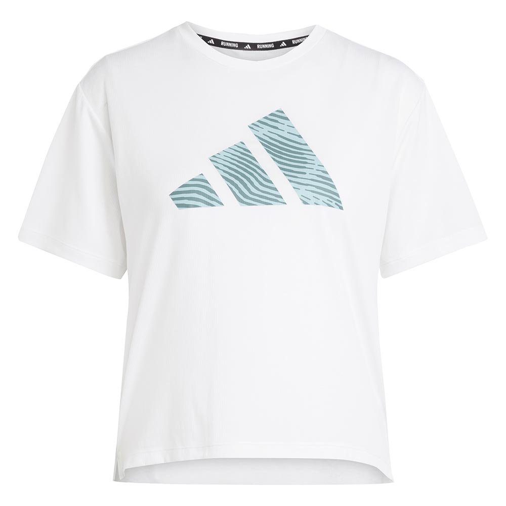 Tricou adidas Adi365 Running Essentials Brand Love pentru femei, alb și albastru