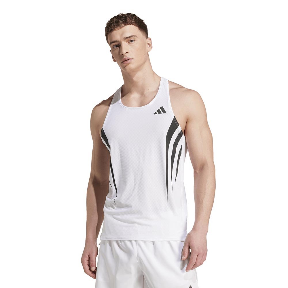 adidas Adizero Archive Running Singlet M White/Black