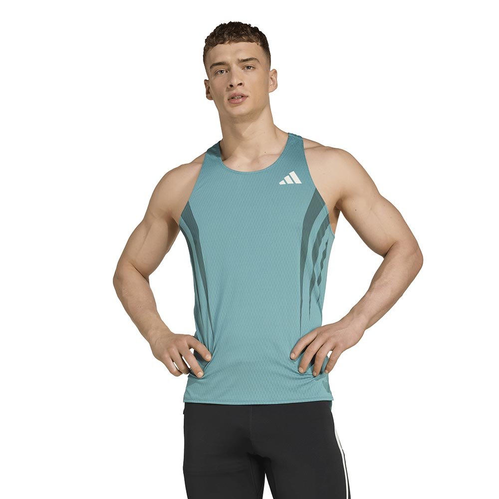 adidas Adizero Archive Running Singlet M Turquoise