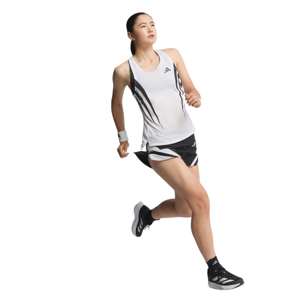 Koszulka adidas Adizero Archive Running Singlet W Biało-Czarna