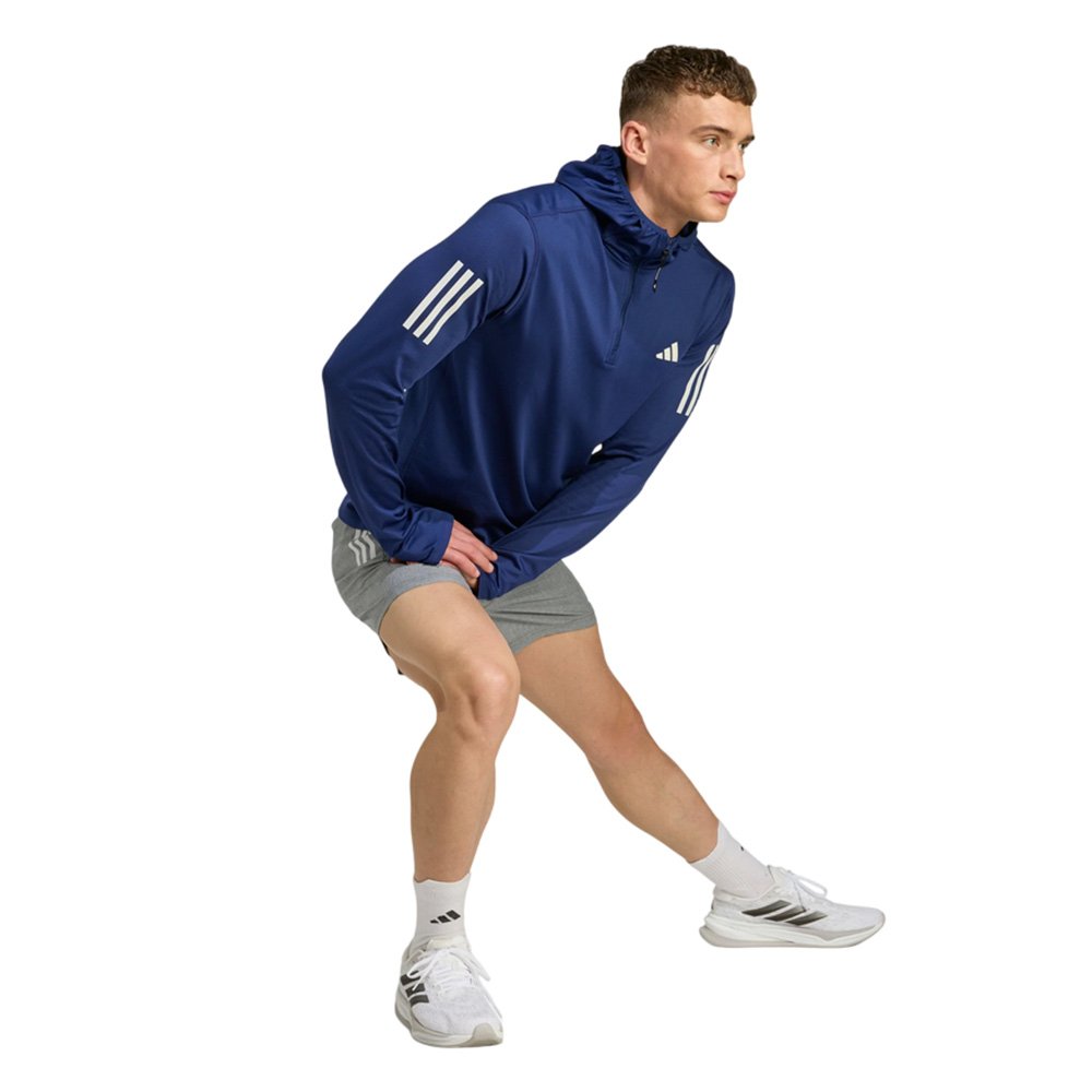 Bluza adidas Own The Run Winterized Hooded Half-Zip M Granatowa