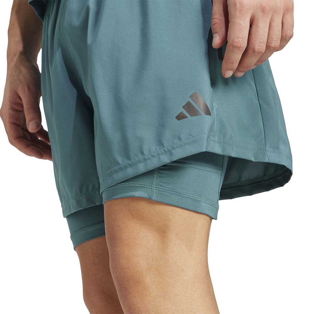 Pantaloni scurți adidas Own The Run Climacool 2 în 1 turcoaz M