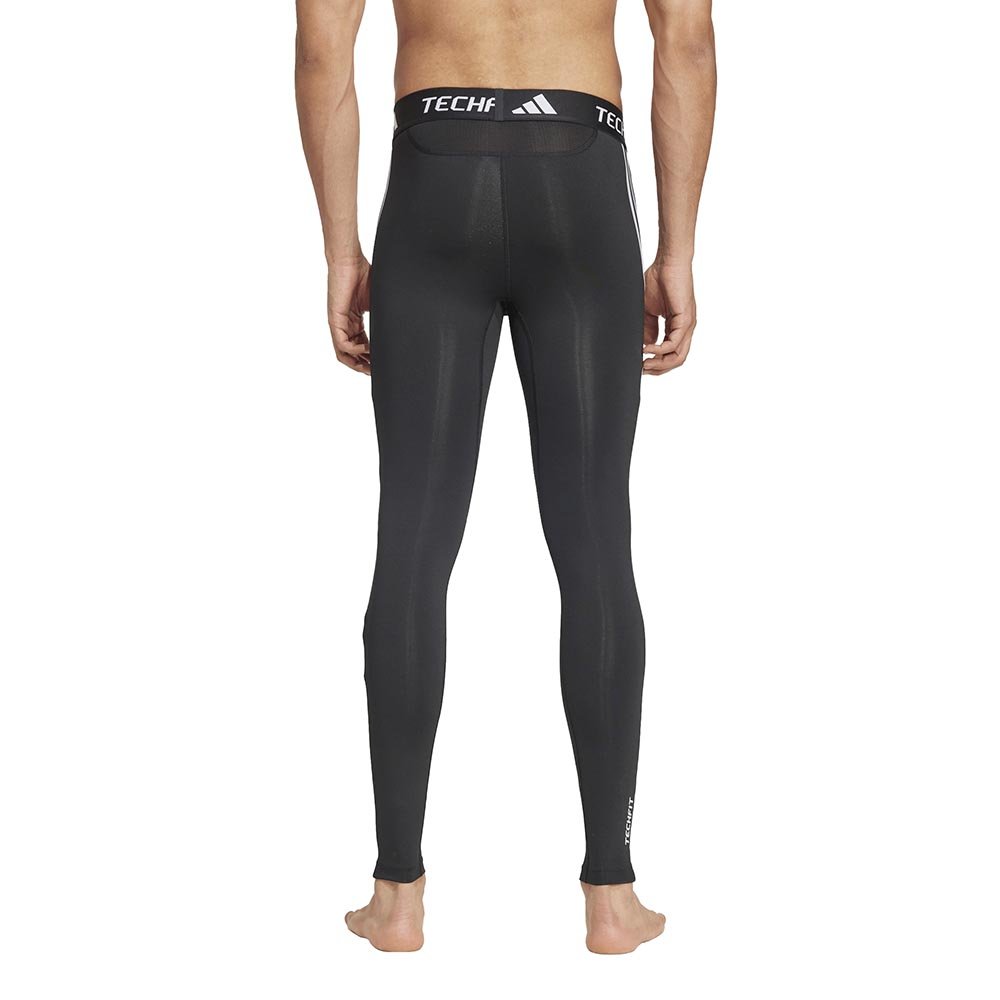 Colanți lungi adidas Techfit Compression Training cu 3 dungi, M, negru și alb