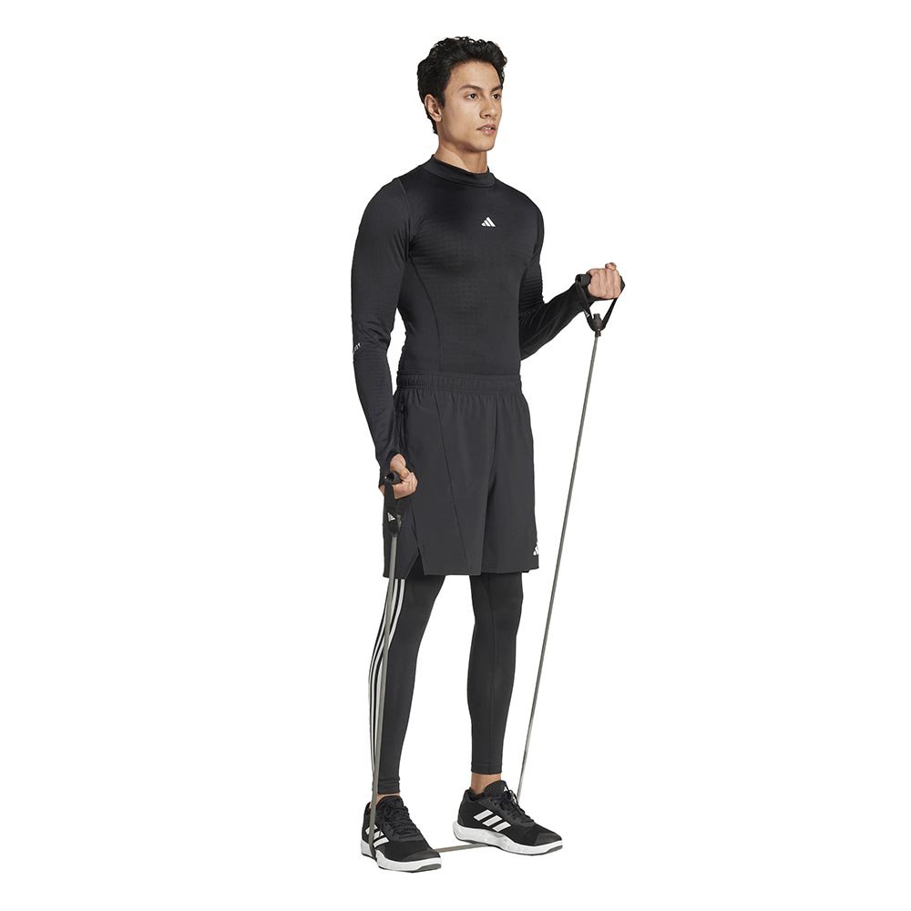 Colanți lungi adidas Techfit Compression Training cu 3 dungi, M, negru și alb