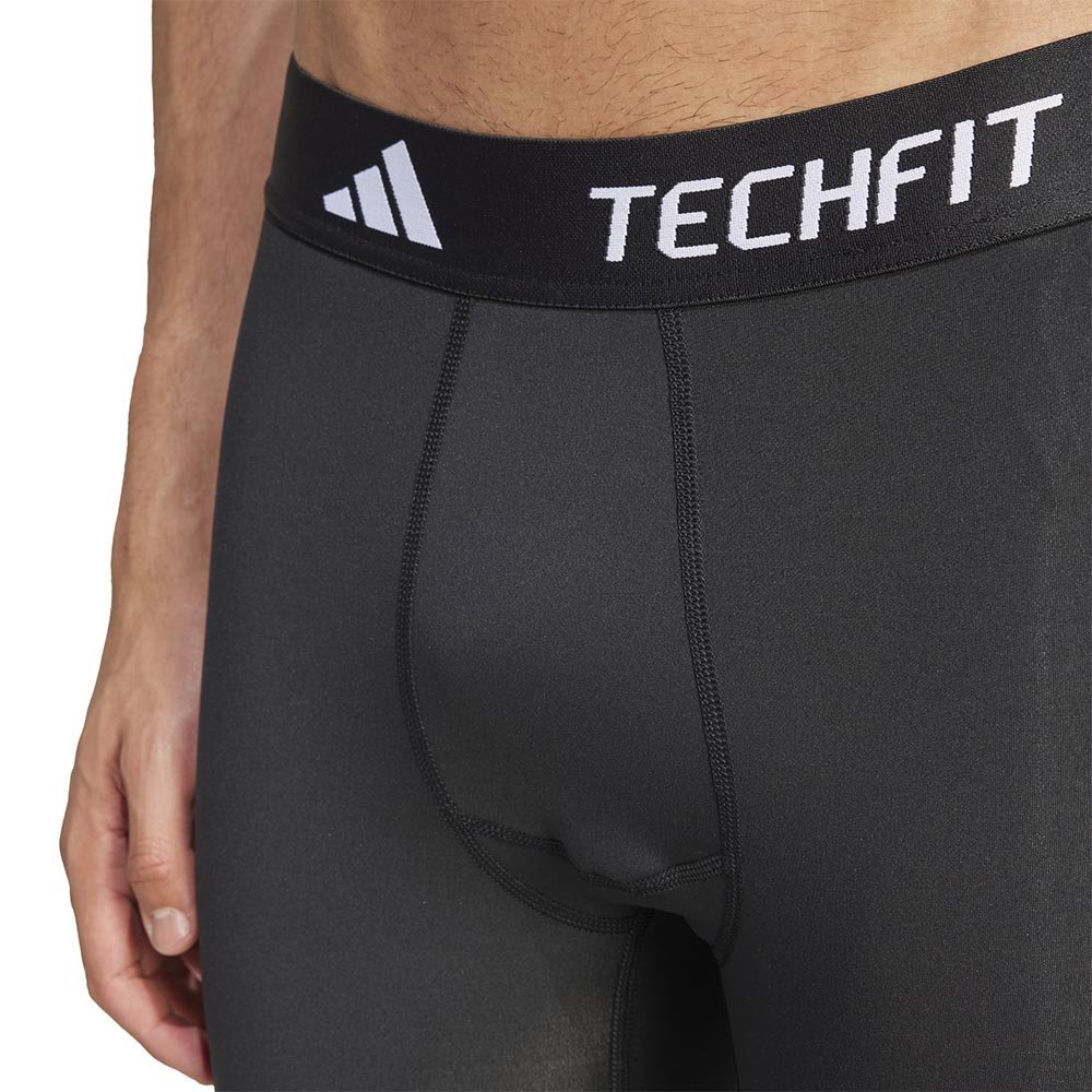 Colanți lungi adidas Techfit Compression Training cu 3 dungi, M, negru și alb