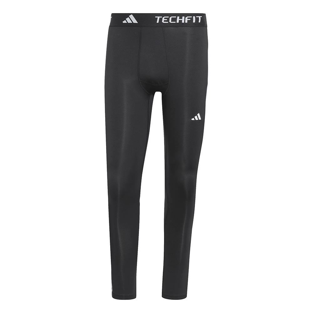 Colanți lungi adidas Techfit Compression Training cu 3 dungi, M, negru și alb