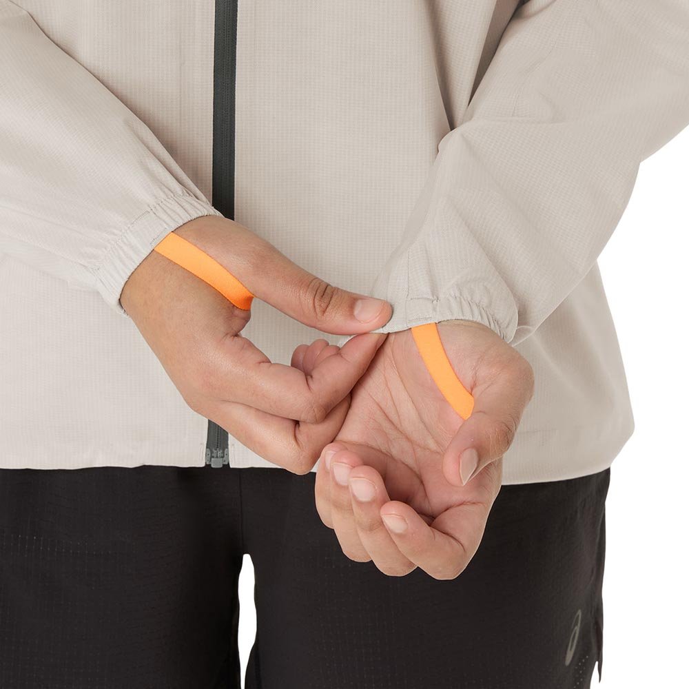 Geacă impermeabilă Asics FujiTrail gri taupe, femei, crem