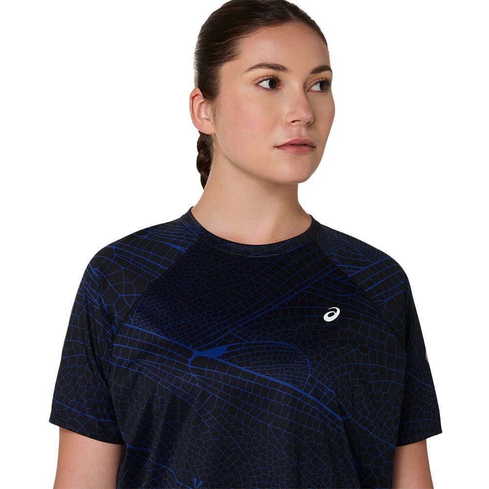 Tricou Asics Road Lite-Show pentru femei, negru și cobalt