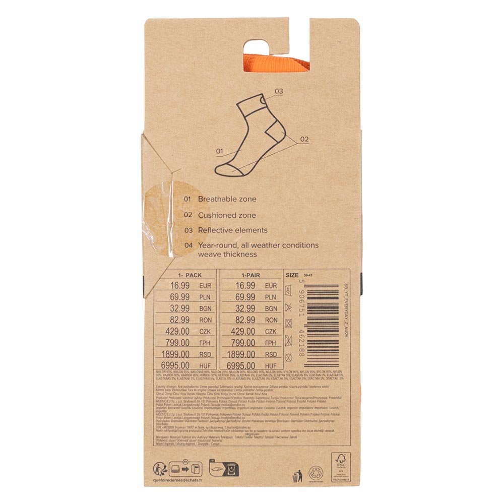 BeRunner Everyday Runner U Socks White and Orange