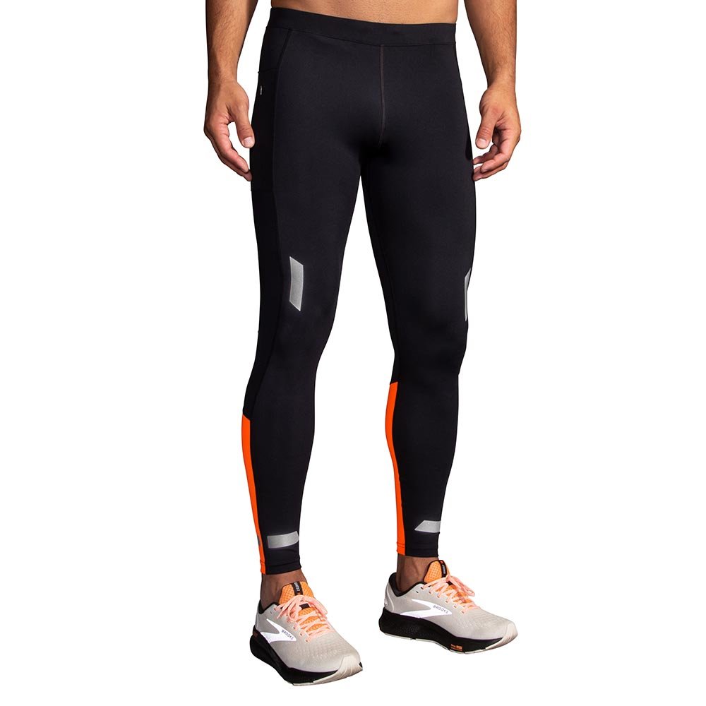Legginsy Brooks Run Visible Tight 2.0 M Czarno-Pomarańczowe