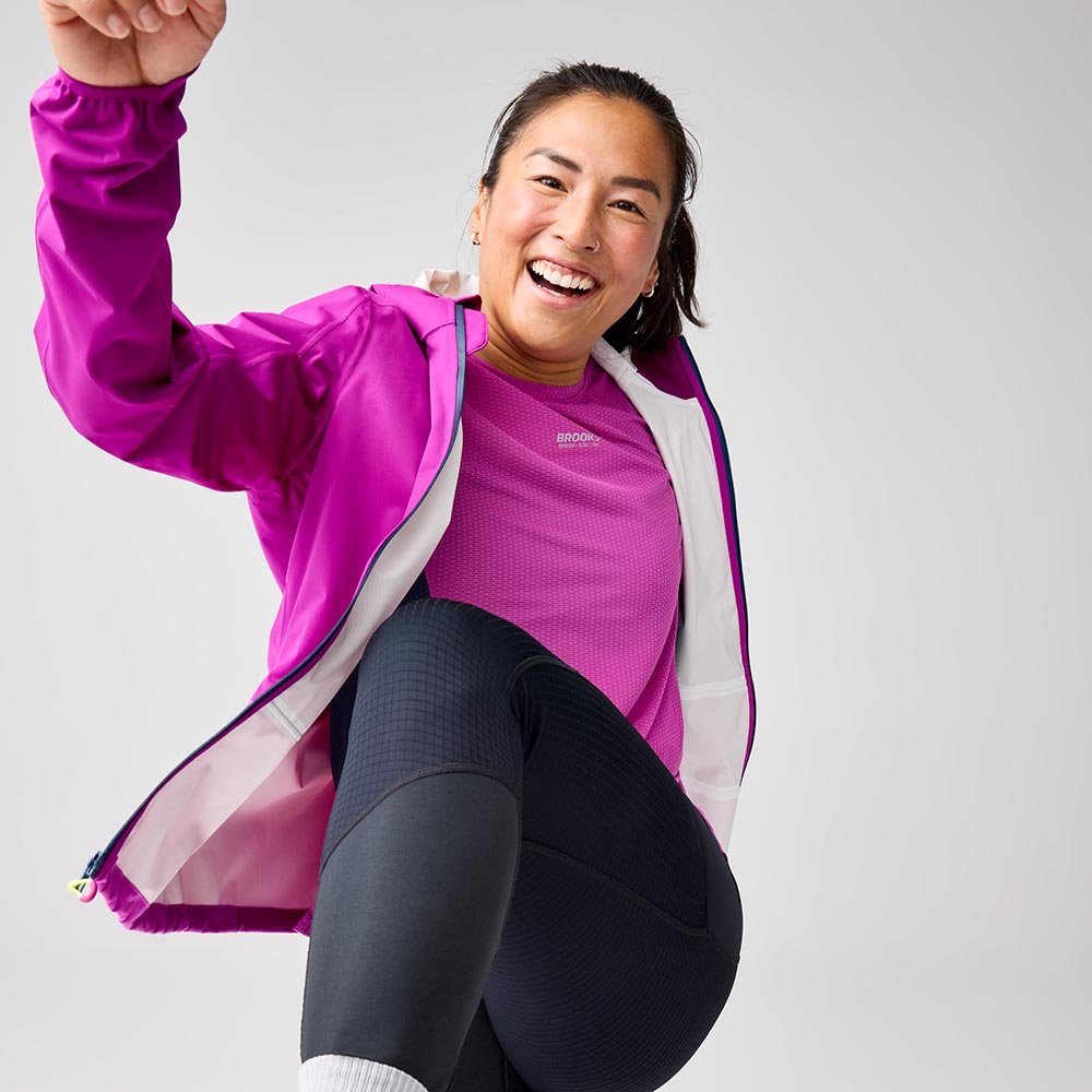 Jachetă impermeabilă Brooks High Point 2W roz