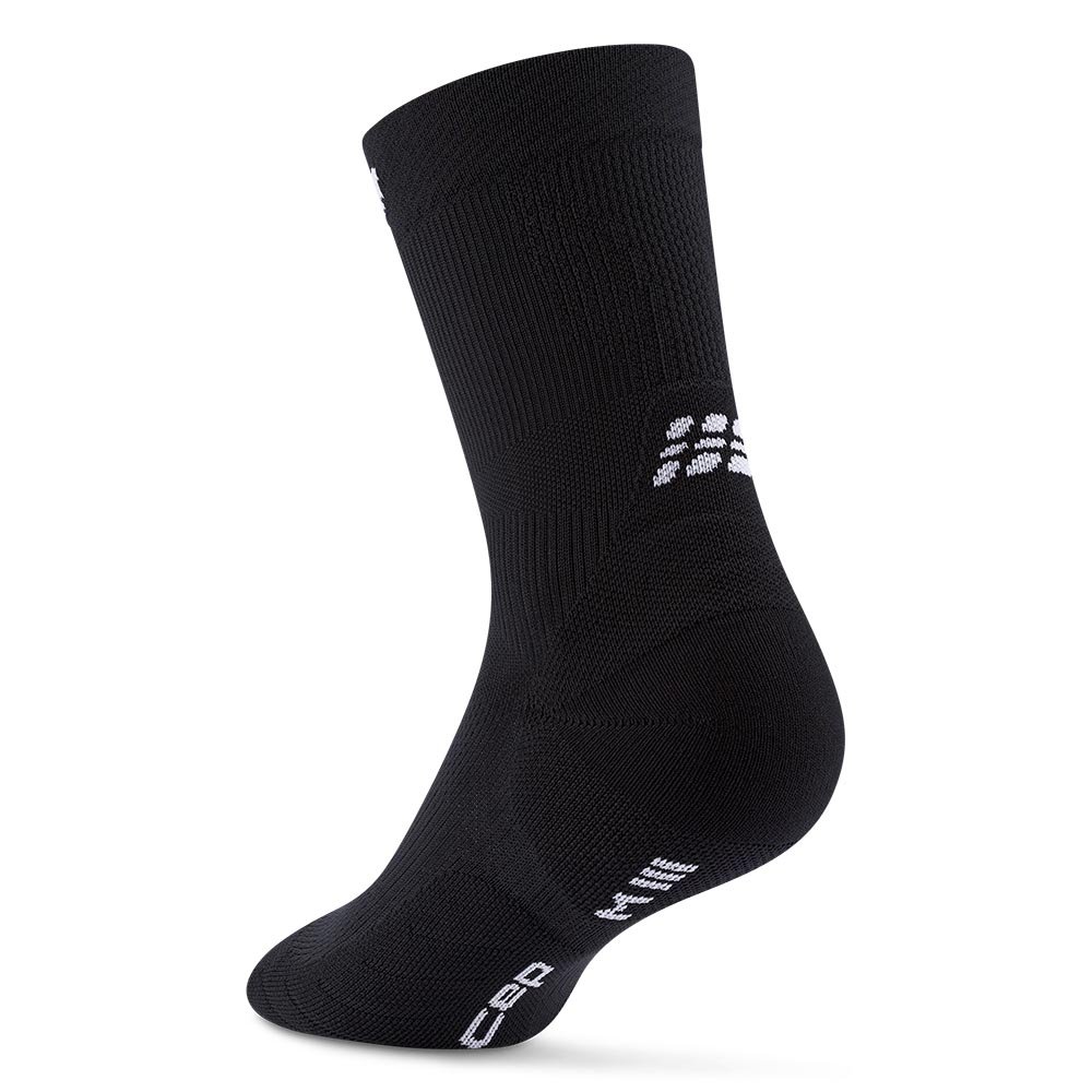 Cep Run Socks Mid Cut 5.0 Black and White Socks