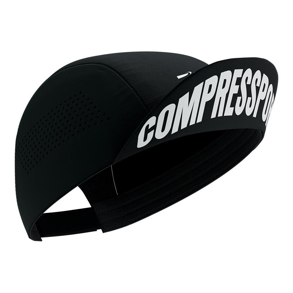 Compressport Pro Racing Cap Black U Black and White