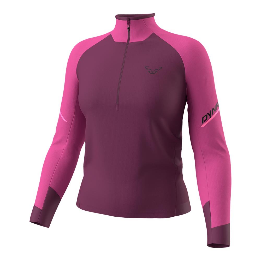 Koszulka Dynafit Alpine Longsleeve 1/2 Zip Tee W Różowo-Burgundowa