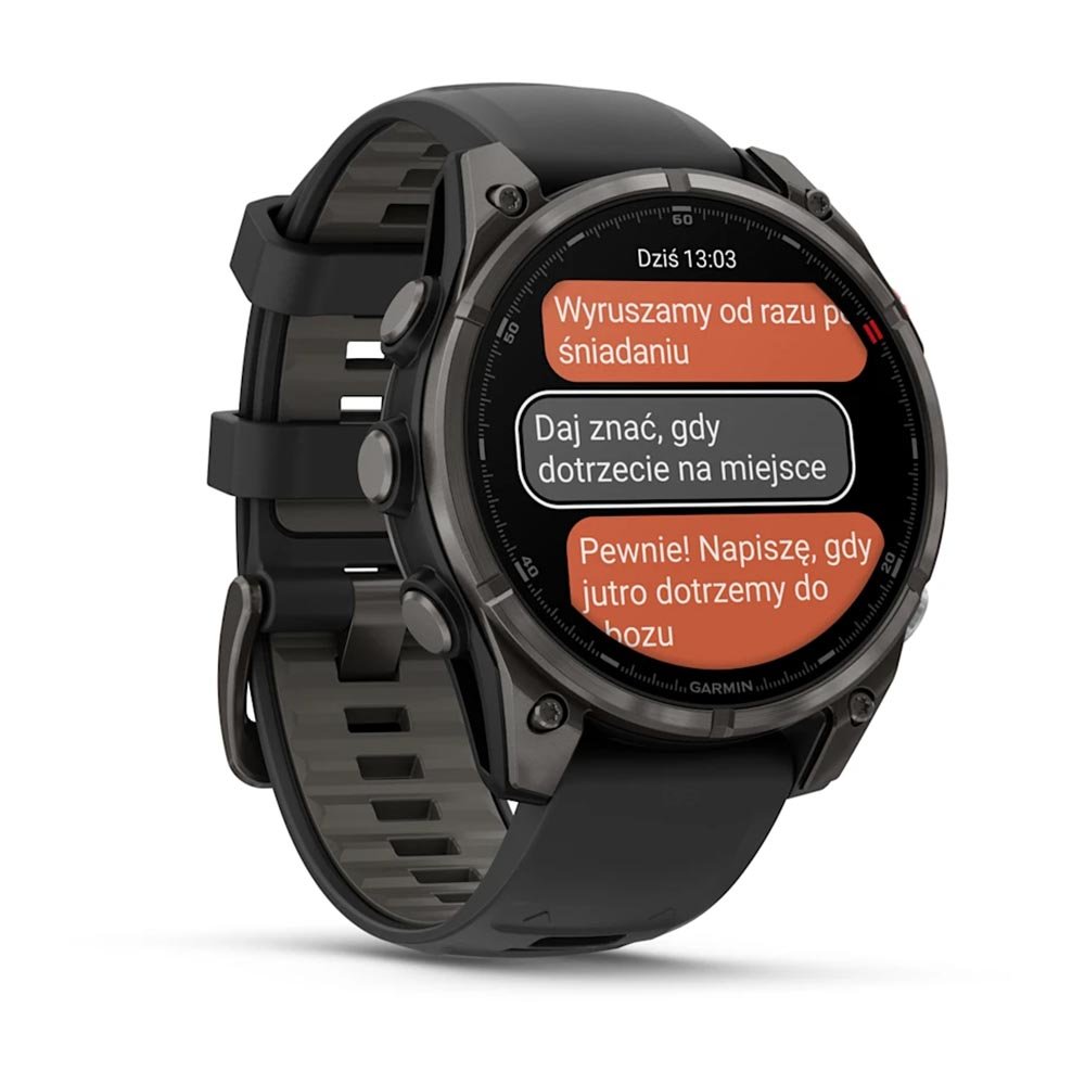 Zegarek Garmin Fenix 8  Pro (47 mm) LTE, Sapphire, Carbon Grey DLC U Czarny