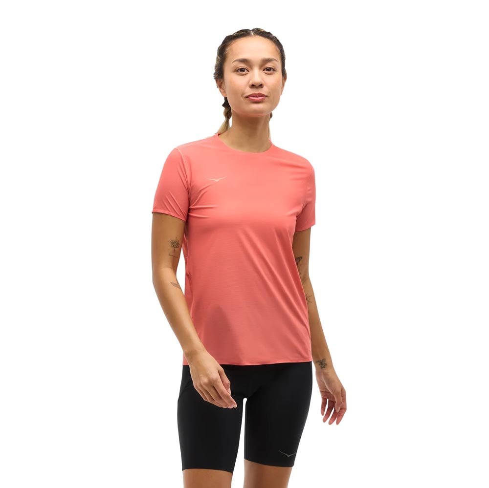 Koszulka Hoka Airolite Run Short Sleeve W Grejpfrutowa