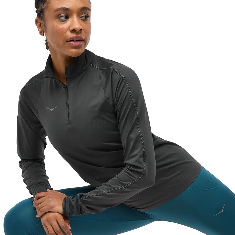 Koszulka Hoka GlideTech Quarter Zip W Grejpfrutowa