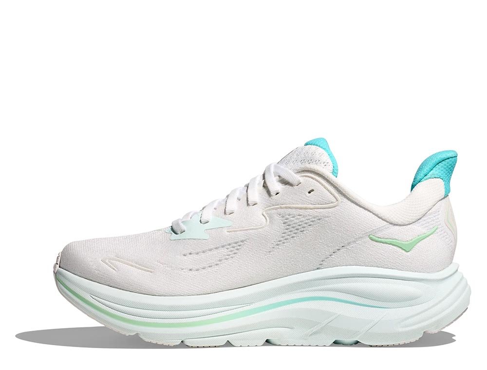 Hoka Clifton 10 W White and Turquoise Shoes