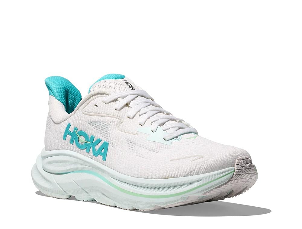 Hoka Clifton 10 W White and Turquoise Shoes