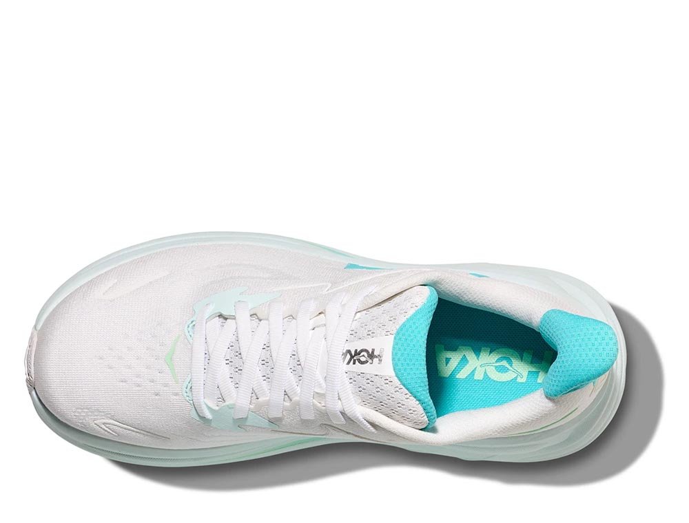 Hoka Clifton 10 W White and Turquoise Shoes