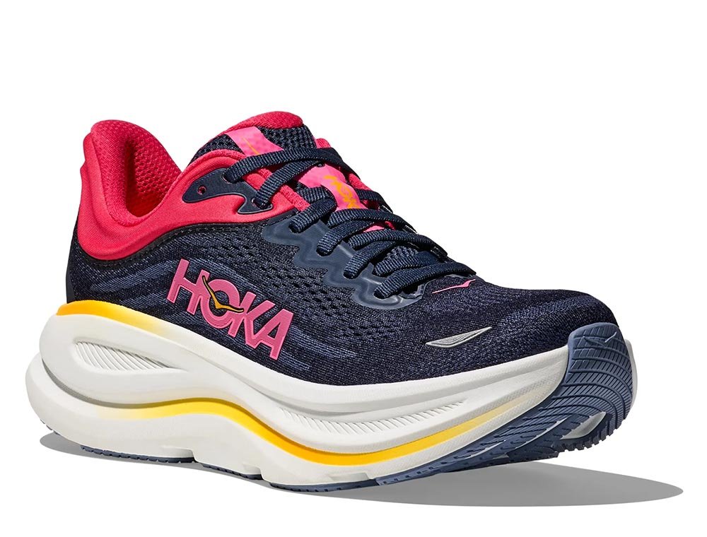 Hoka Bondi 9 W Navy Blue Pink Shoes