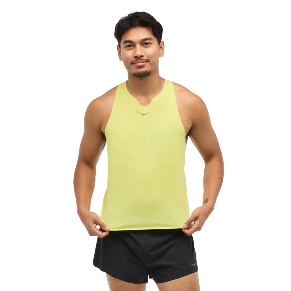 Koszulka Hoka Race Singlet M Limonkowa