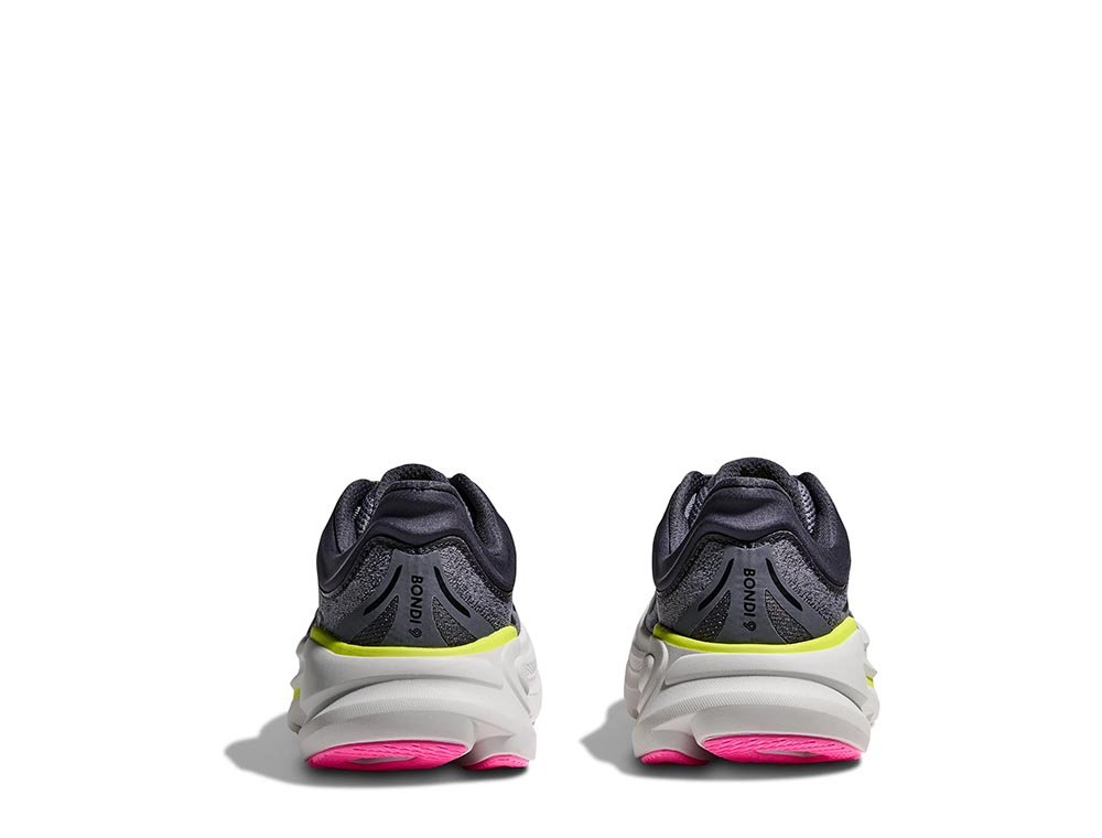 Hoka Bondi 9 W Shoes Gray and Lime