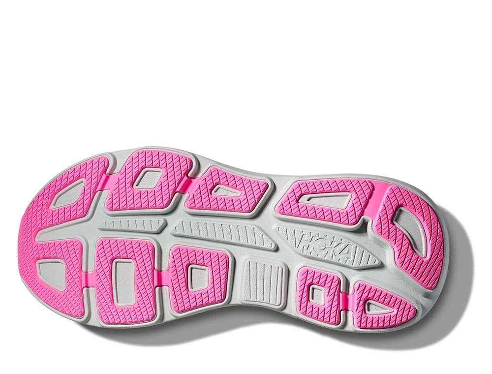 Hoka Bondi 9 W Shoes Gray and Lime