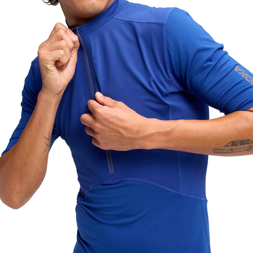 Hoka Skybreeze Short Sleeve Zip T-Shirt M Blue