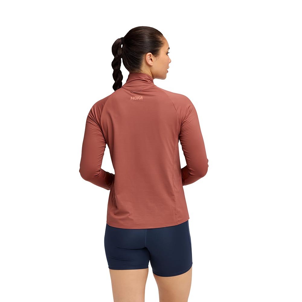 Hoka GlideTech Quarter Zip T-Shirt W Bright Red