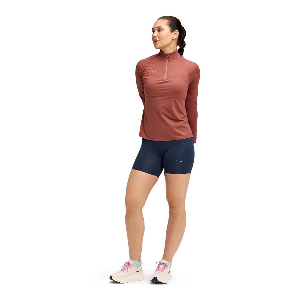 Hoka GlideTech Quarter Zip T-Shirt W Bright Red