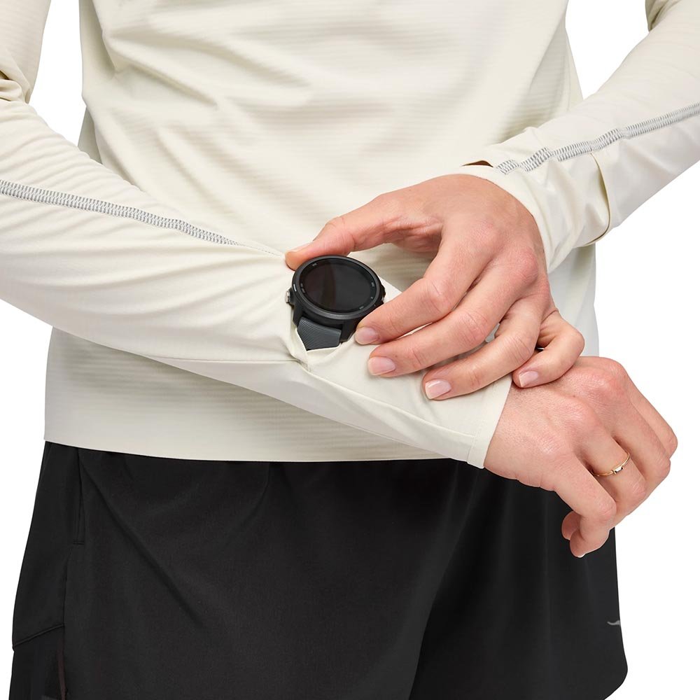 Tricou Hoka GlideTech cu fermoar pe un sfert, femei, alb