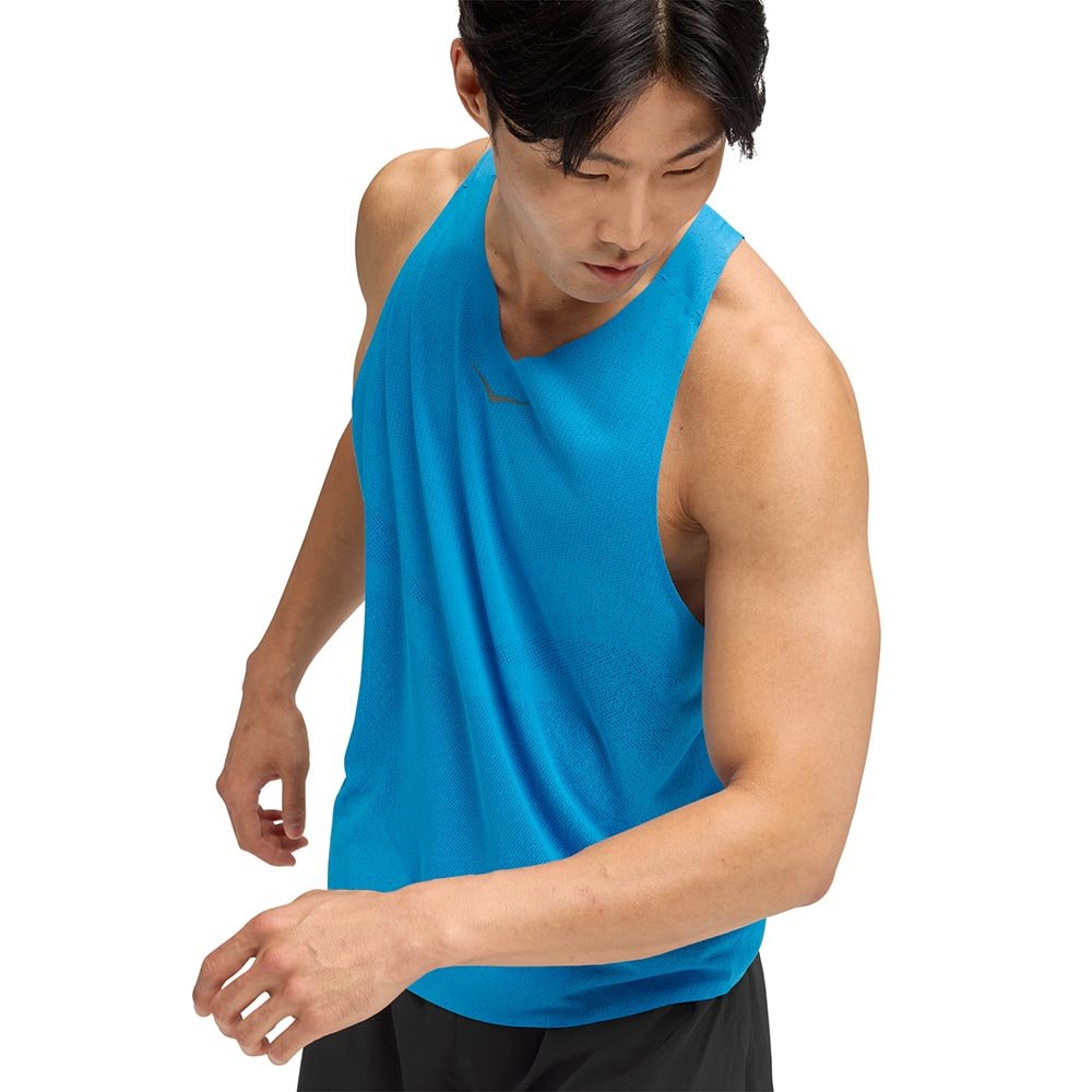 Hoka Race Singlet M Blue