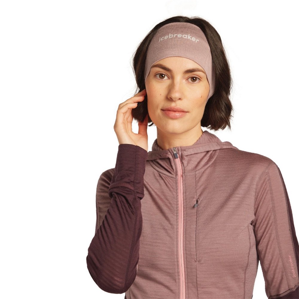 Bandă de păr Icebreaker Merino 200 Oasis U roz pudrat