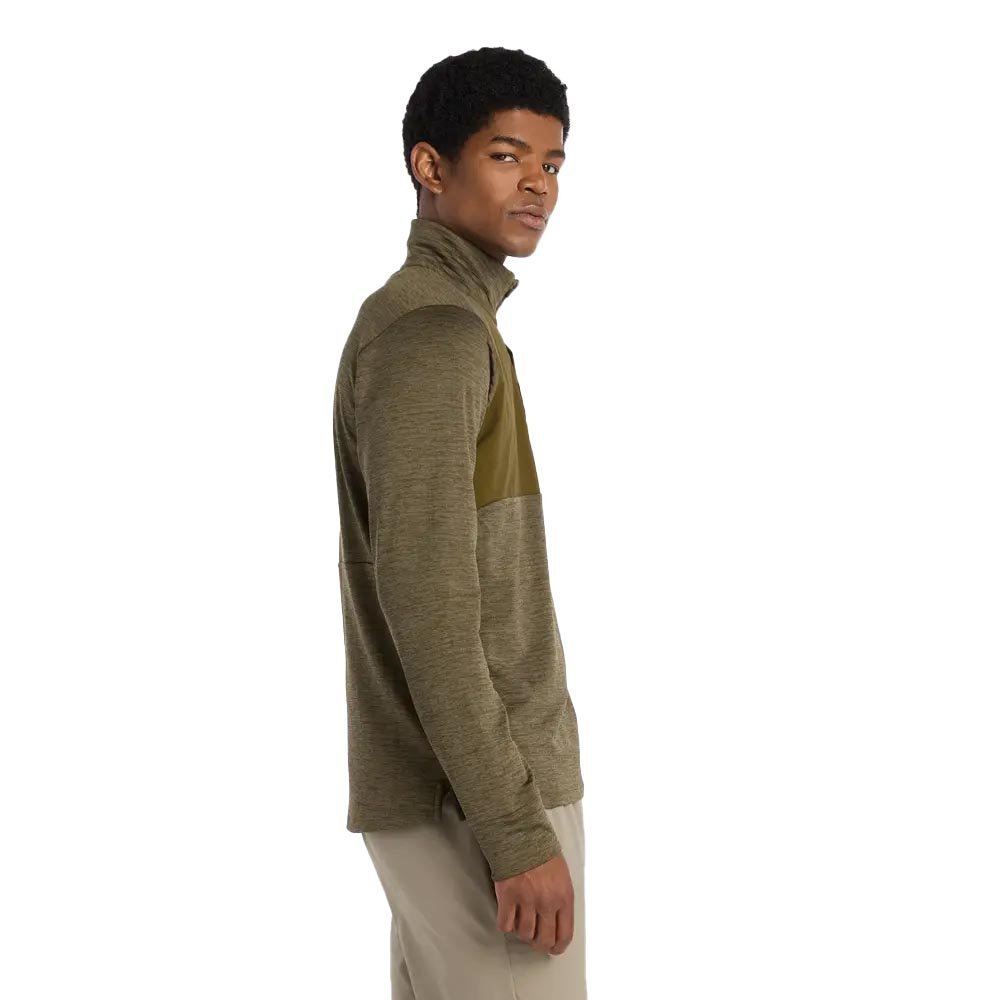 Hanorac New Balance Athletics Heat Grid cu fermoar cu jumătate de jumătate, mărime M, măsliniu