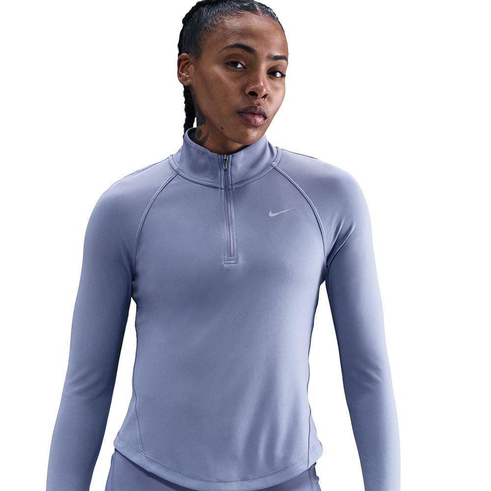Koszulka Nike Tempo Swoosh Run Dri-FIT 1/4-Zip Top W Niebiesko-Biała