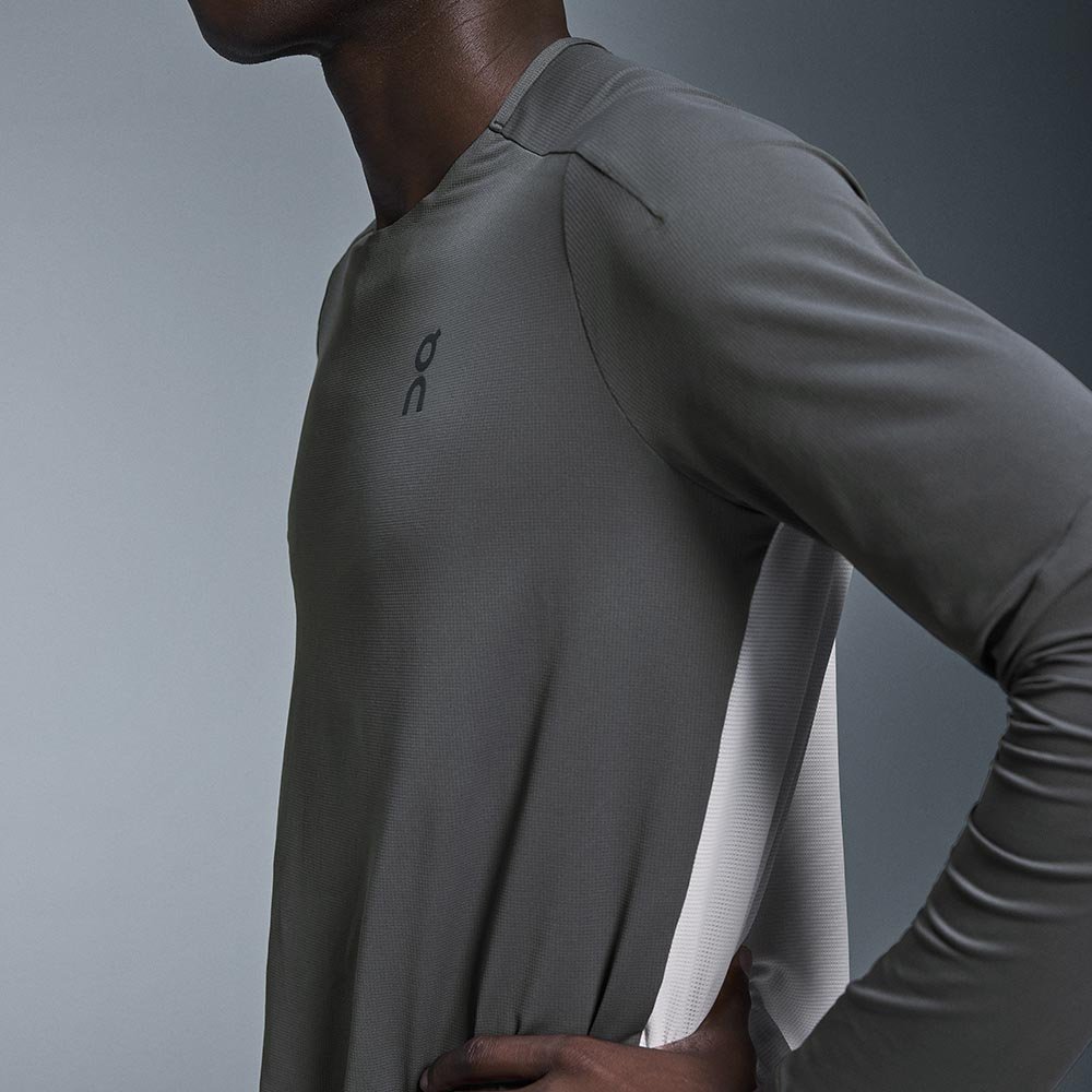 Tricou On Performance Long-T M Gri-Alb